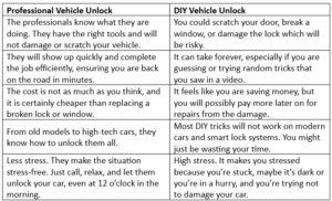 DIY vs Profession vehicle unlock services in abbotsford